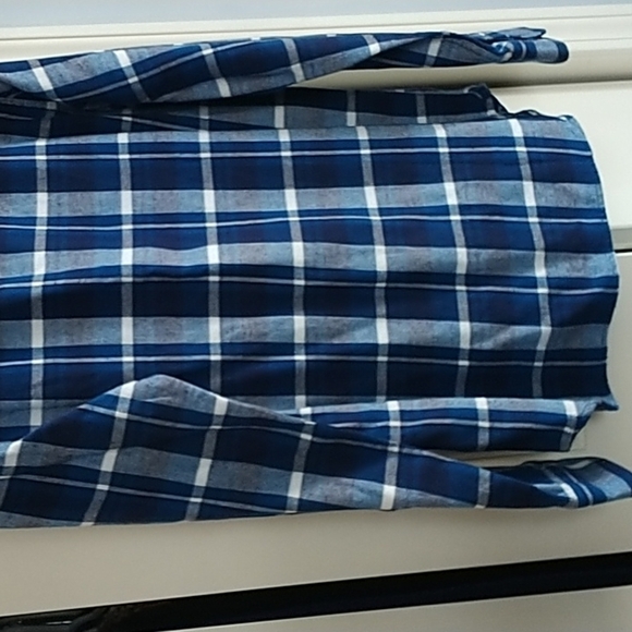 Banana Republic Standard Fit Button Front Blue Plaid Shirt M - Picture 14 of 14